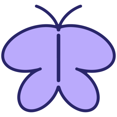 Parlak neon renkli basit bir kelebek