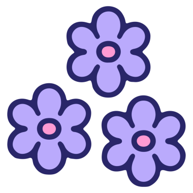 Parlak neon renginde basit çiçek tasarımı