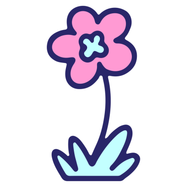 Parlak neon renginde basit çiçek tasarımı