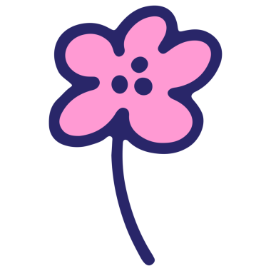 Parlak neon renginde basit çiçek tasarımı