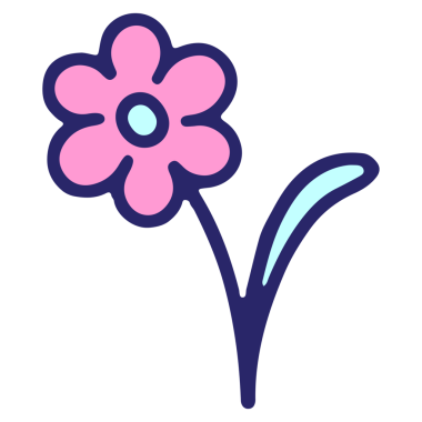 Parlak neon renginde basit çiçek tasarımı