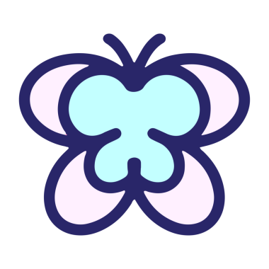 Parlak neon renkli basit bir kelebek