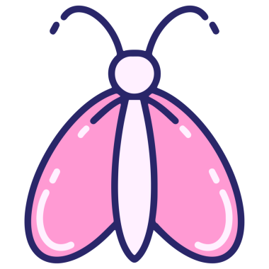 Parlak neon renkli basit bir kelebek