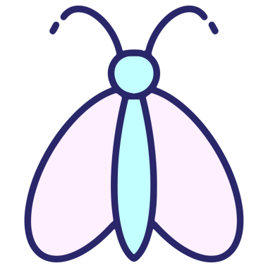 Parlak neon renkli basit bir kelebek