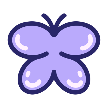 Parlak neon renkli basit bir kelebek