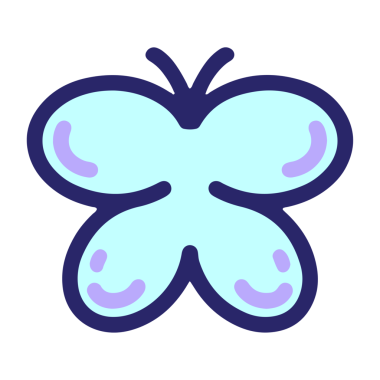 Parlak neon renkli basit bir kelebek