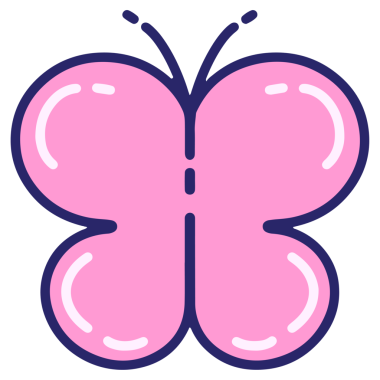 Parlak neon renkli basit bir kelebek