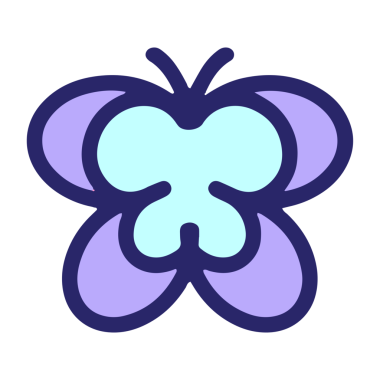 Parlak neon renkli basit bir kelebek