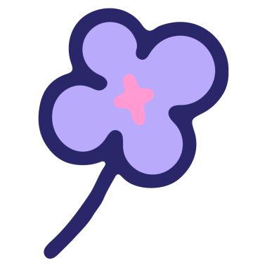 Parlak neon renginde basit çiçek tasarımı