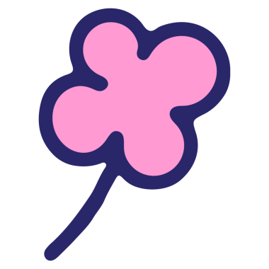 Parlak neon renginde basit çiçek tasarımı