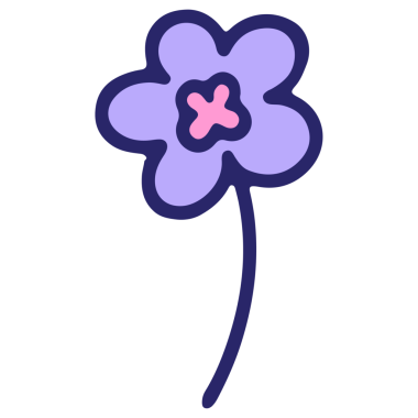 Parlak neon renginde basit çiçek tasarımı