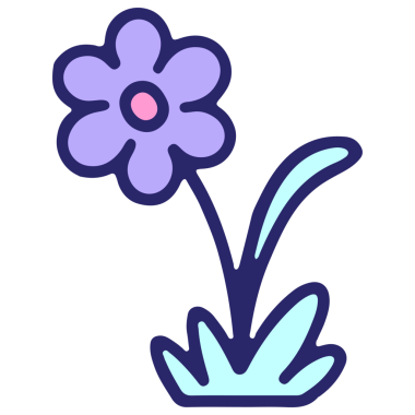 Parlak neon renginde basit çiçek tasarımı