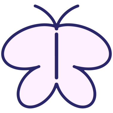 Parlak neon renkli basit bir kelebek