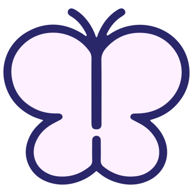 Parlak neon renkli basit bir kelebek