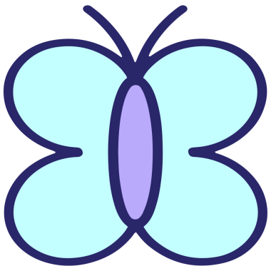 Parlak neon renkli basit bir kelebek