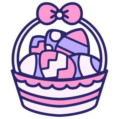 Paskalya sepeti parlak neon rengi