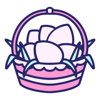 Paskalya sepeti parlak neon rengi