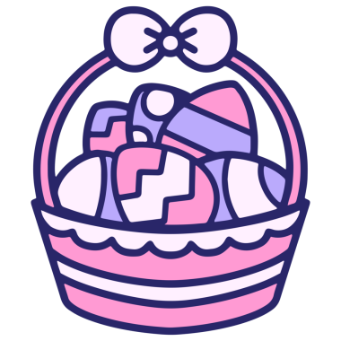 Paskalya sepeti parlak neon rengi