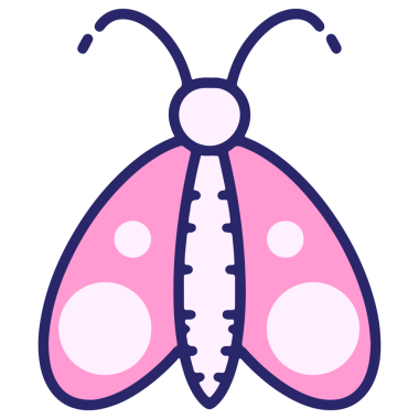 Parlak neon renkli basit bir kelebek