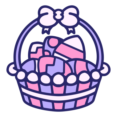 Paskalya sepeti parlak neon rengi