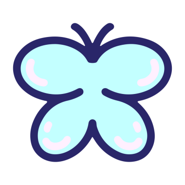 Parlak neon renkli basit bir kelebek