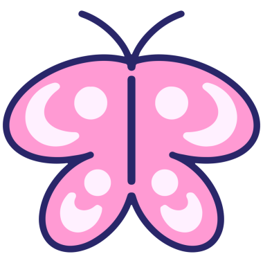 Parlak neon renkli basit bir kelebek