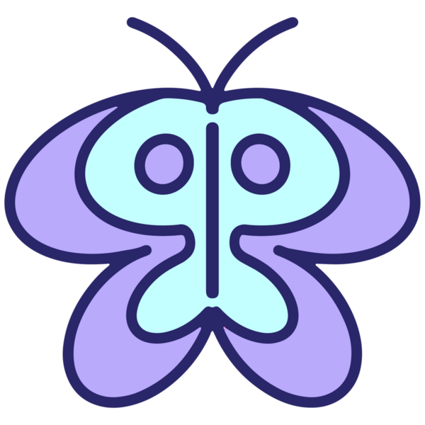 Parlak neon renkli basit bir kelebek