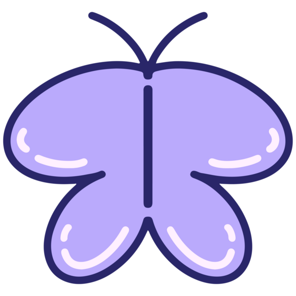 Parlak neon renkli basit bir kelebek