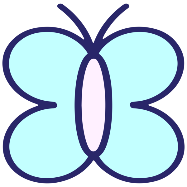 Parlak neon renkli basit bir kelebek