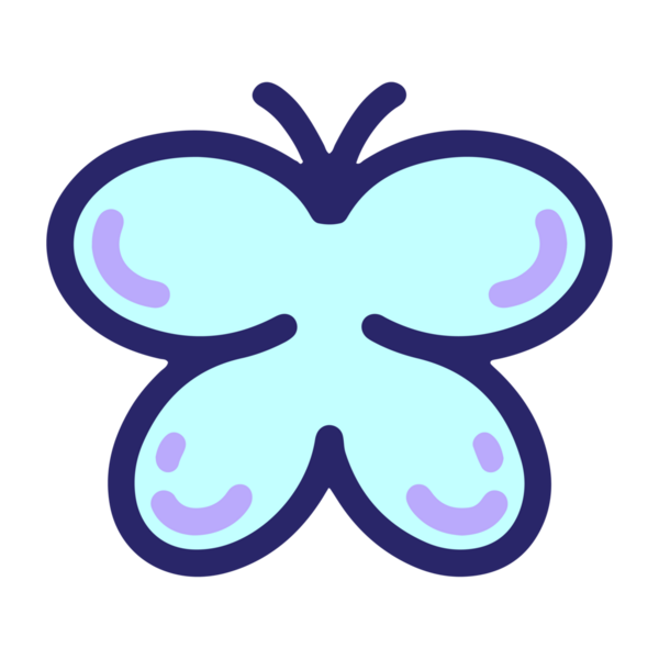 Parlak neon renkli basit bir kelebek