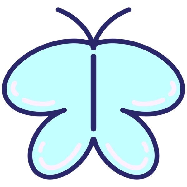 Parlak neon renkli basit bir kelebek