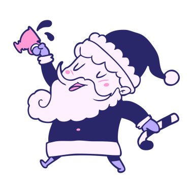 parlak neon renkli sıcak kakaolu çizgi film Noel Baba