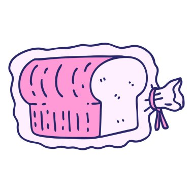 parlak neon renkli plastik poşette bir somun ekmek