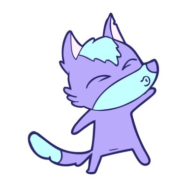 çizgi film kurdu parlak neon rengi somurtuyor.