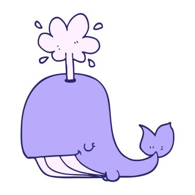 parlak neon renkli çizgi film balinası