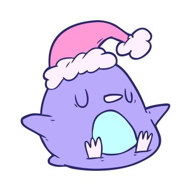 Parlak neon renkli sevimli penguen çizgi filmi