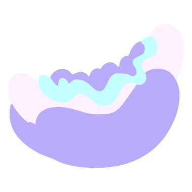 Parlak neon renkli ketçaplı ve hardallı sosisli sandviç