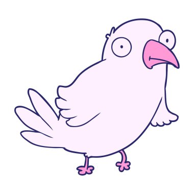 parlak neon renkli çizgi film kuşu