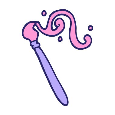 karikatür karalama boya fırçası parlak neon rengi