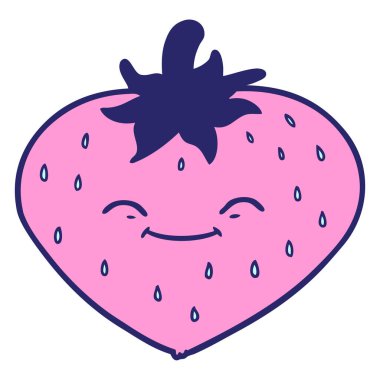 parlak neon renkli çilek çizgi filmi