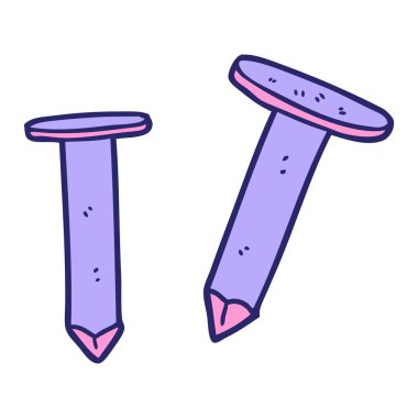 parlak neon renkli eski çiviler