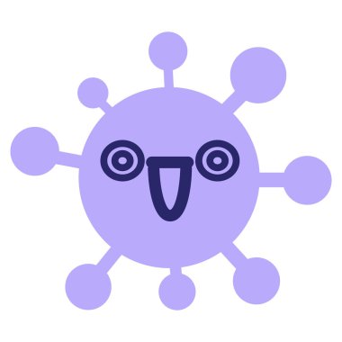 parlak neon renginde neşeli bir virüs