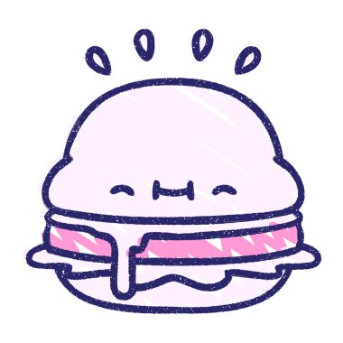 Sevimli Burger Tebeşiri Parlak neon rengi çiziyor