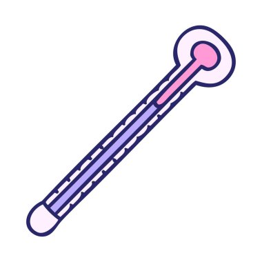 Parlak neon renkli el çizimi tuhaf karikatür termometresi