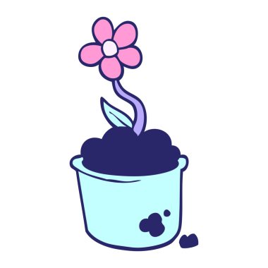 parlak neon renkli karalama saksısı