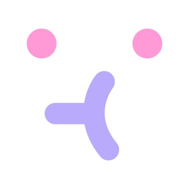 Parlak neon renkli basit yüz simgesi