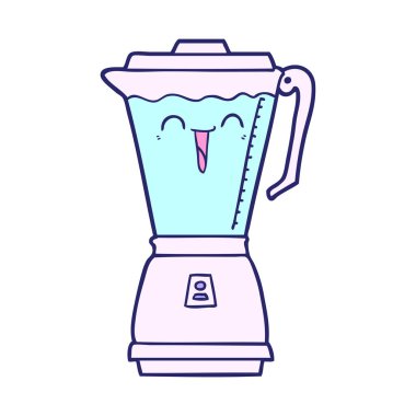 parlak neon renkli çizgi film yiyecek işlemcisi