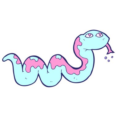 parlak neon renkli çizgi film yılanı