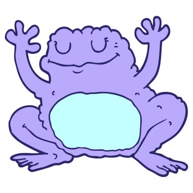 parlak neon renkli çizgi film kurbağası