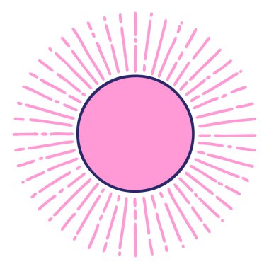 Parlak neon renkli bir güneşin ikonik dövme görüntüsü